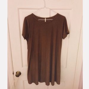 Suede material brown mini dress from ASOS